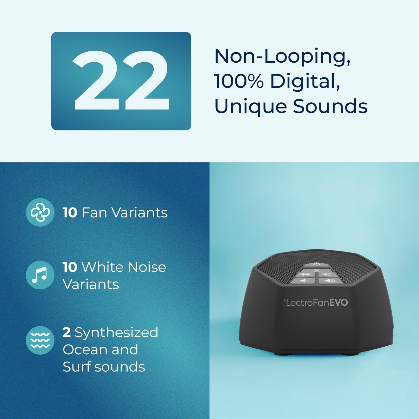 Non-Looping White Noise Sound Machine with Sleep Timer