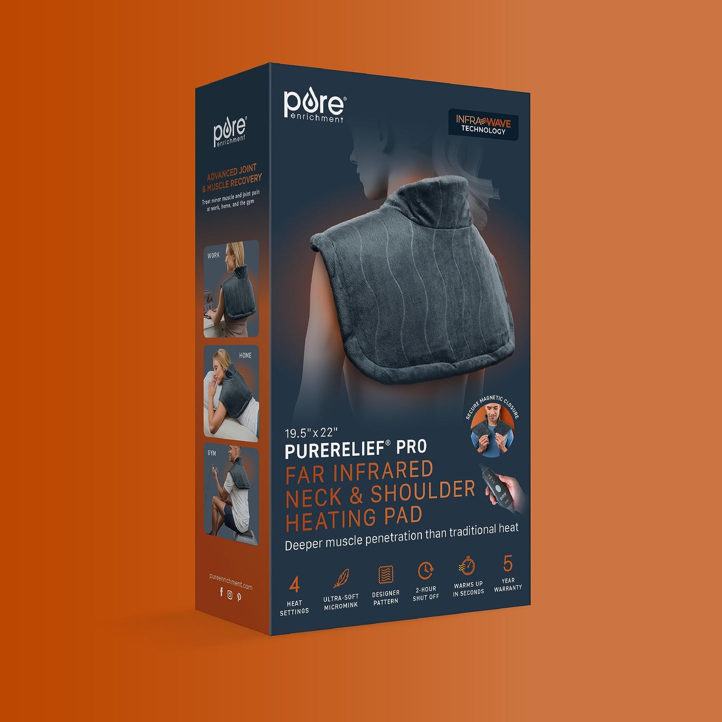 Far Infrared Neck & Shoulder Heating Pad with 4 Heat Settings