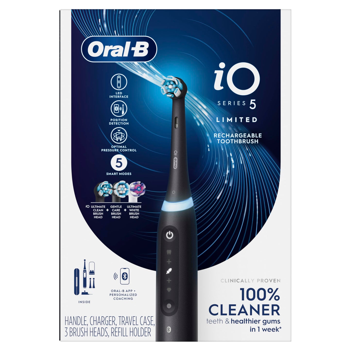 Rechargeable Smart Electric Toothbrush with Travel Case & 3 Brush Heads