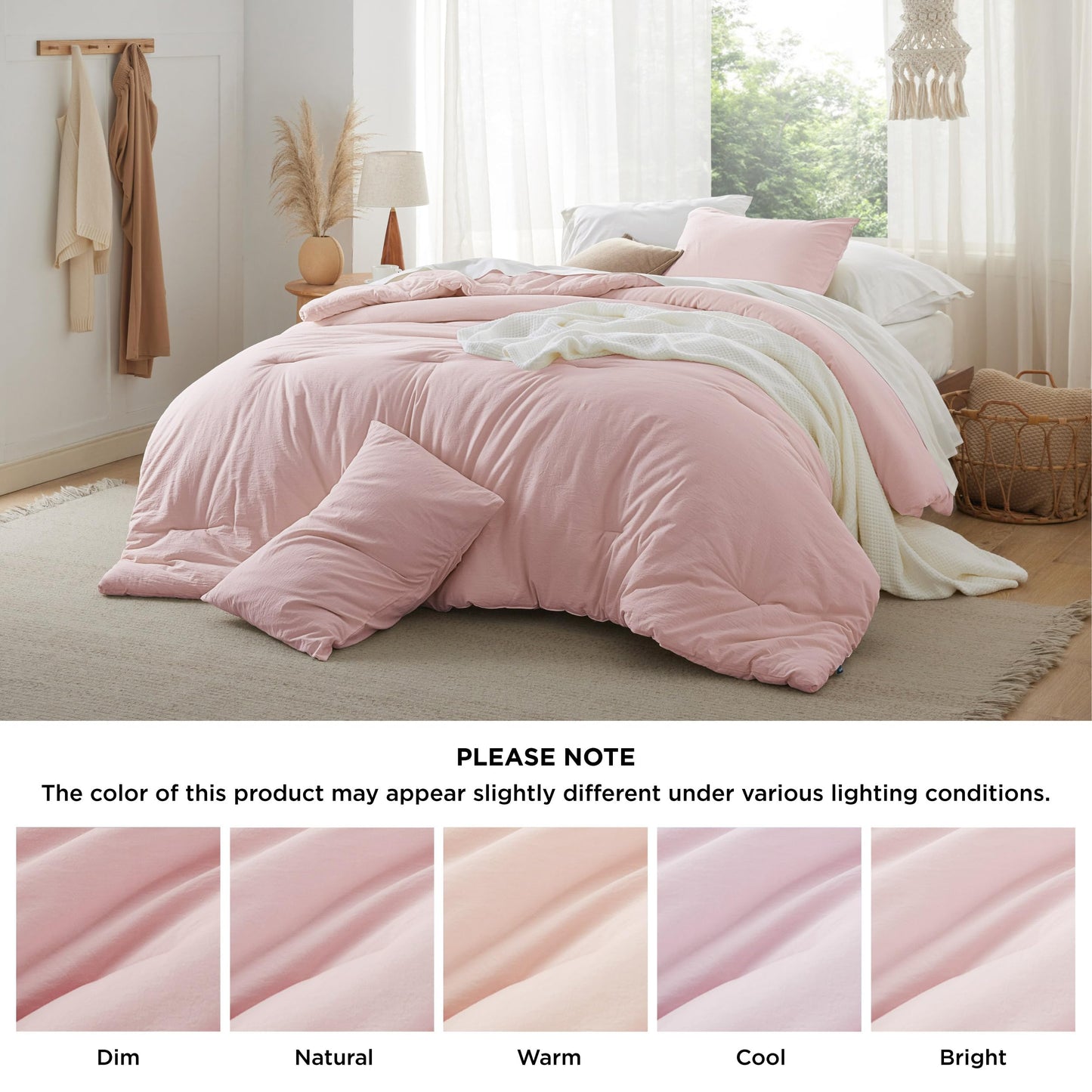 Cotton Comforter Set with Soft Microfiber Fill, 3 Pieces