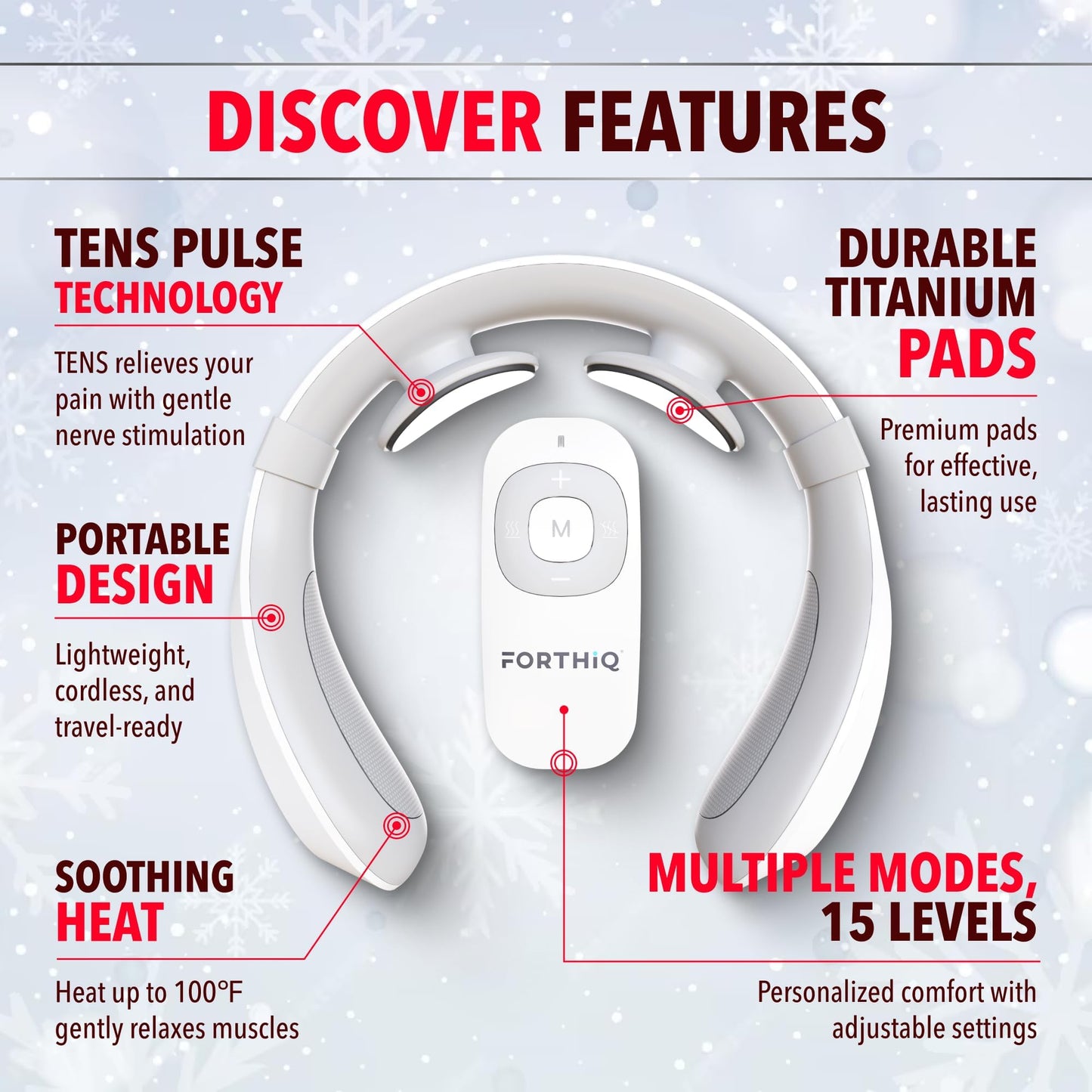 Heated Neck TENS Massager with 15 Intensity Levels