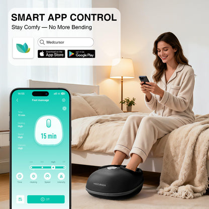 Heated Shiatsu Foot Massager with Air Compression & App Control