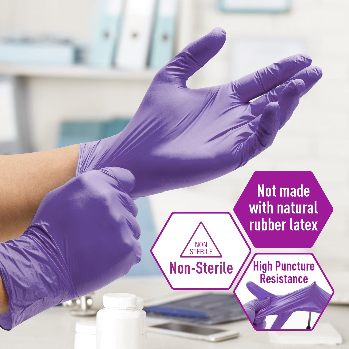 MedPride Powder-Free Nitrile Exam Gloves, Case/1000, 100 Count (Pack of 10)
