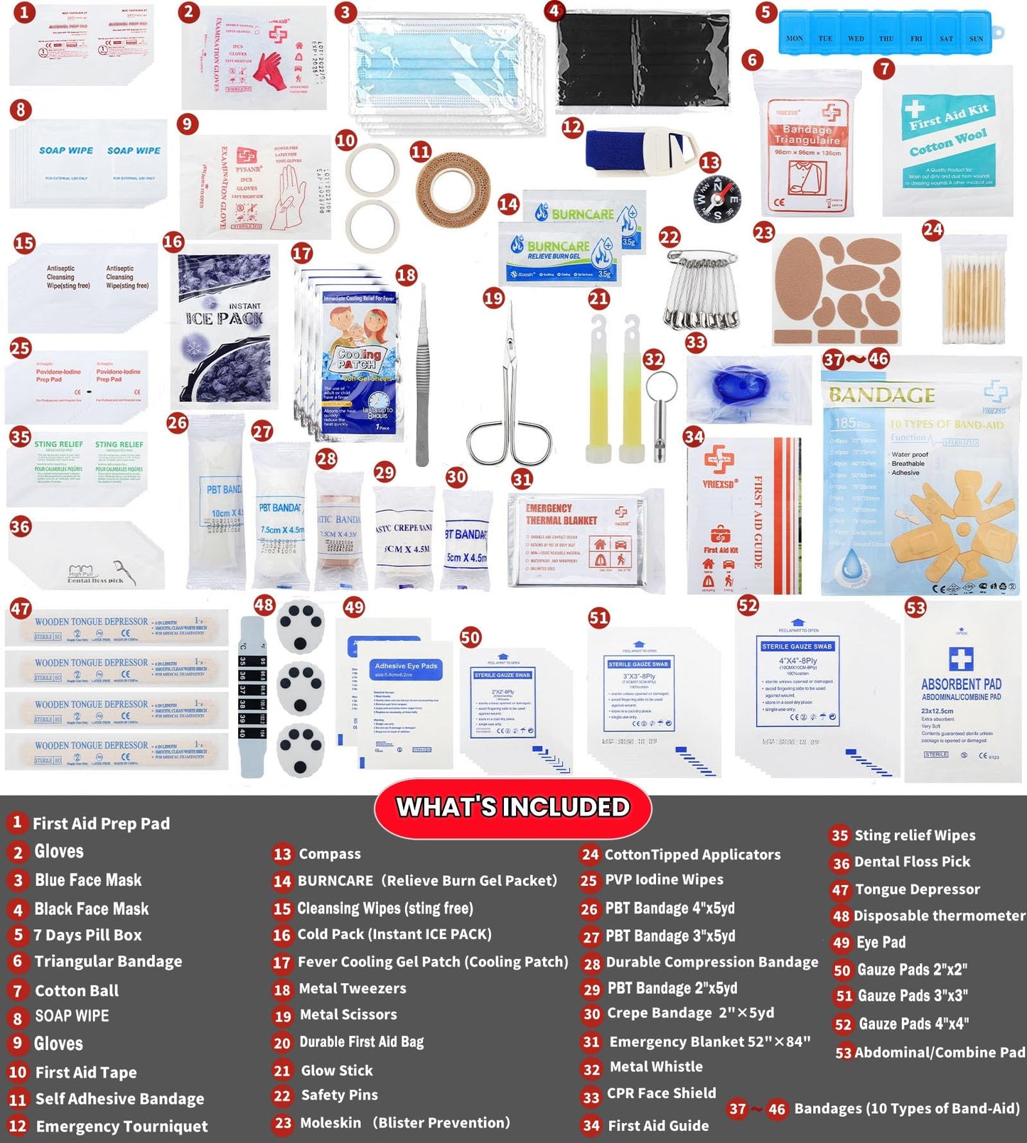 400-Piece Large Emergency First Aid Kit for Home, Travel & Outdoor Use