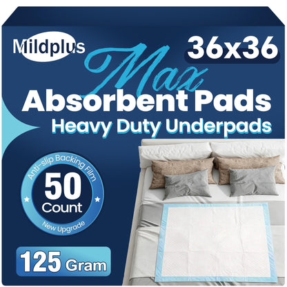 Extra-Large Disposable Underpads for Heavy Incontinence Protection, 50 Count