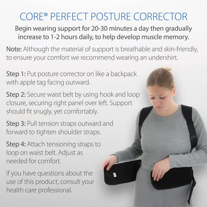 Core Products Perfect Posture Corrector, Black