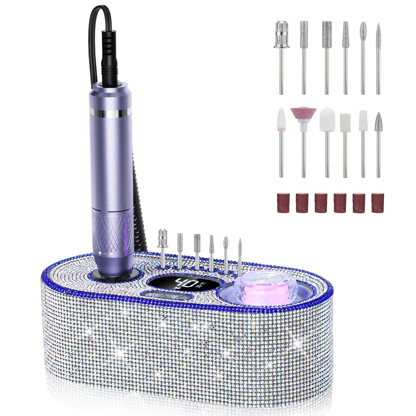 Professional Electric Nail Drill with LCD Display, 40,000 RPM