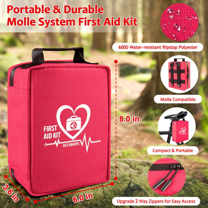 Comprehensive Trauma First Aid Kit with Labeled Compartments and MOLLE System