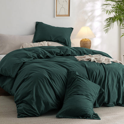 Cotton Comforter Set with Soft Microfiber Fill, 3 Pieces