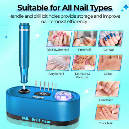 Professional Electric Nail Drill with LCD Display, 40,000 RPM