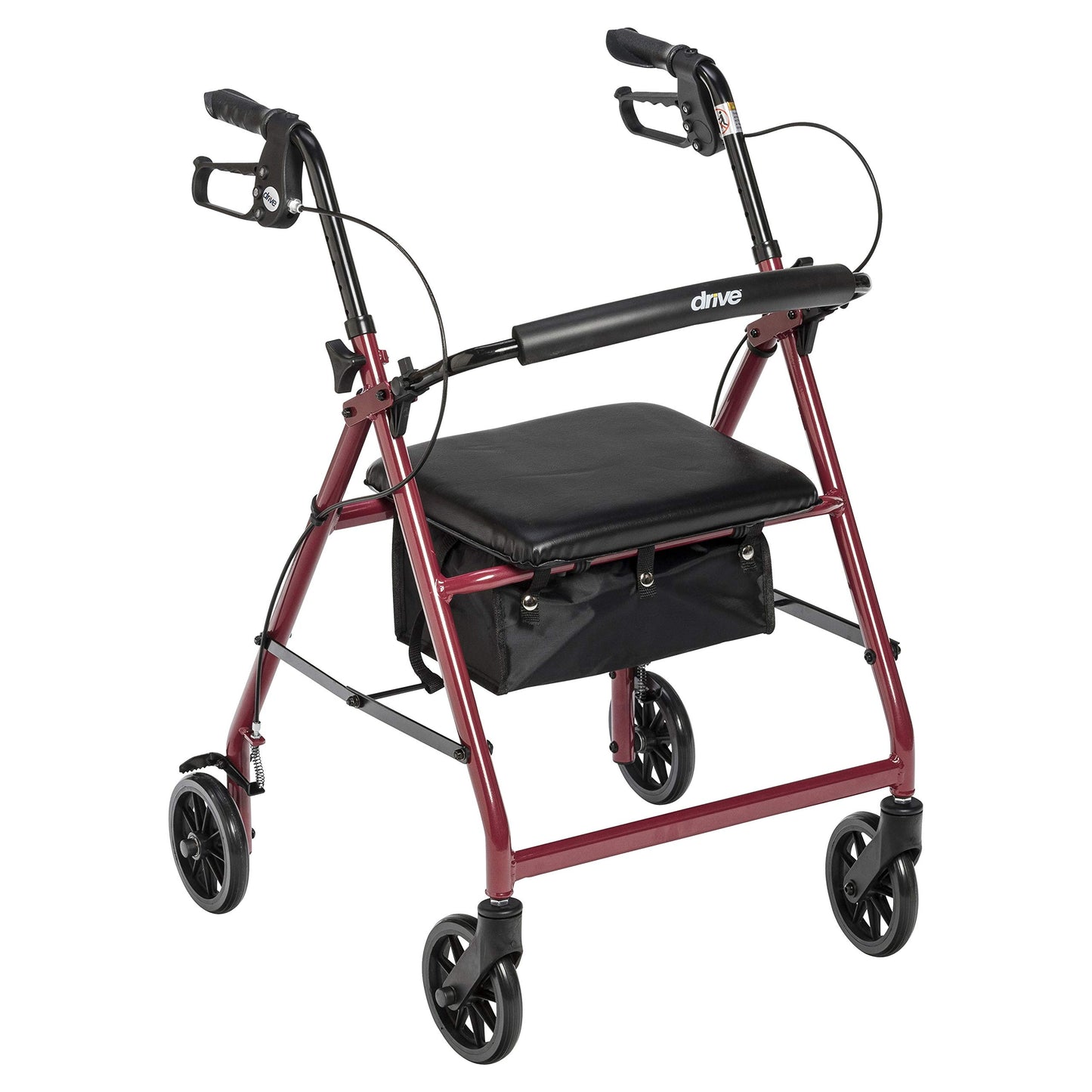 Drive Medical Four Wheel Rollator with Fold Up Removable Back Support