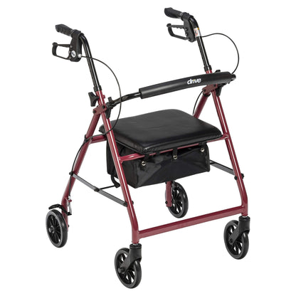 Drive Medical Four Wheel Rollator with Fold Up Removable Back Support