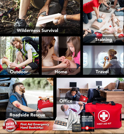330-Piece Waterproof First Aid Kit for Home, Travel & Outdoor Emergencies