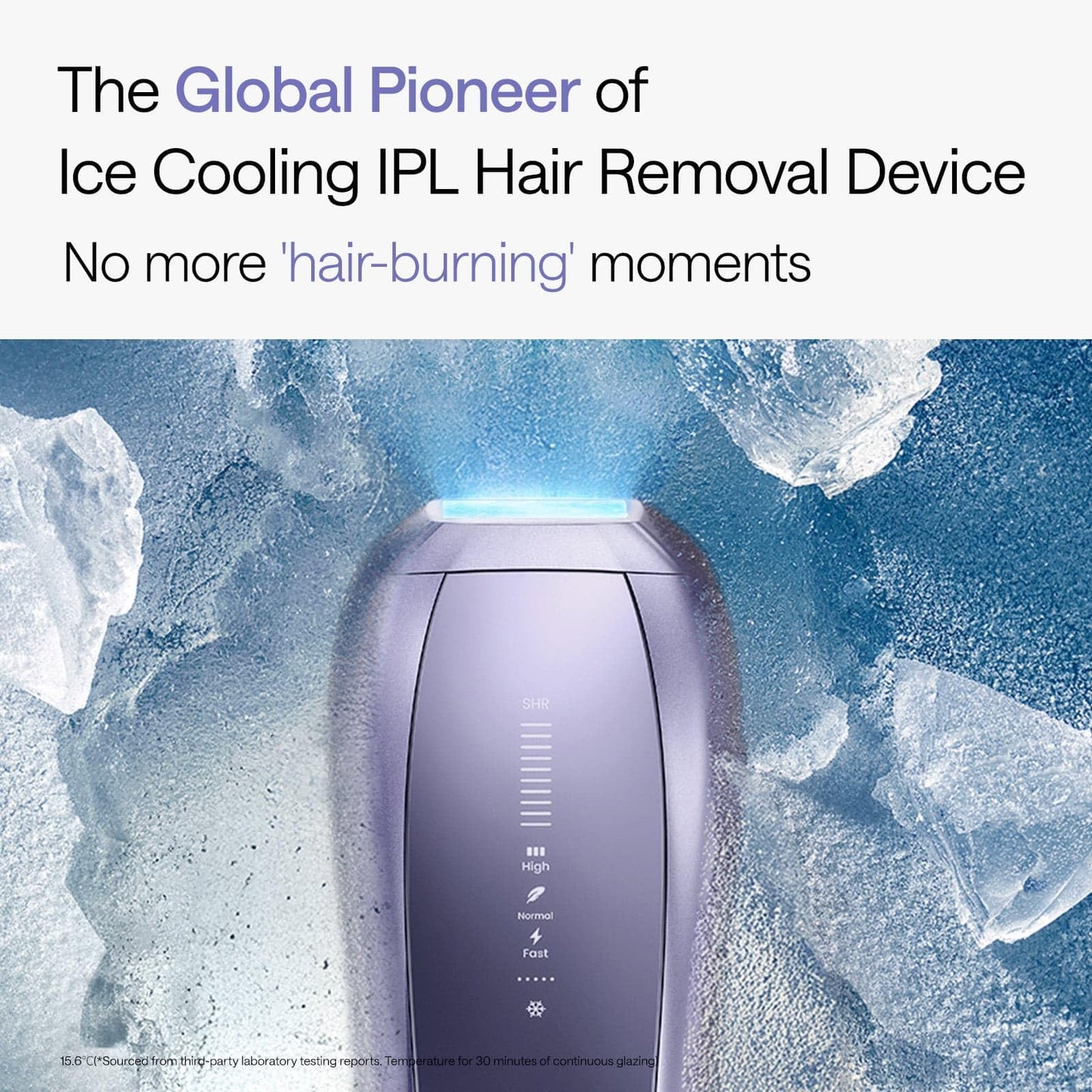IPL Hair Removal Device with Ice-Cooling, Dual Lights & Skin Sensor