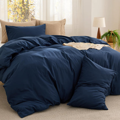 Cotton Comforter Set with Soft Microfiber Fill, 3 Pieces