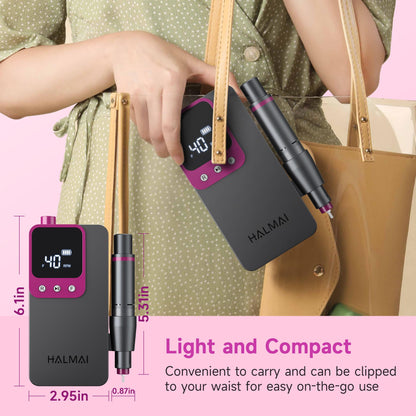 Cordless Rechargeable Electric Nail Drill Kit, 40,000 RPM