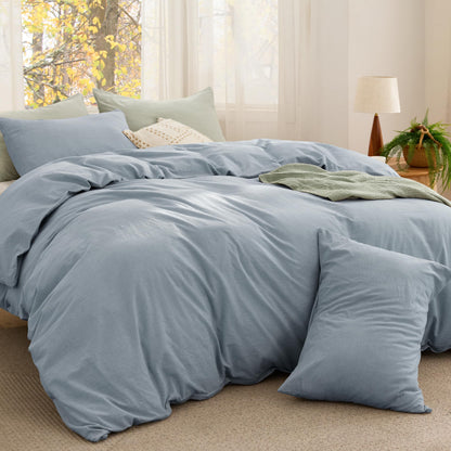 Cotton Comforter Set with Soft Microfiber Fill, 3 Pieces