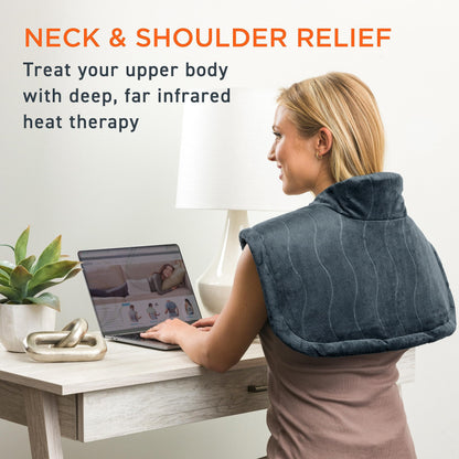 Far Infrared Neck & Shoulder Heating Pad with 4 Heat Settings