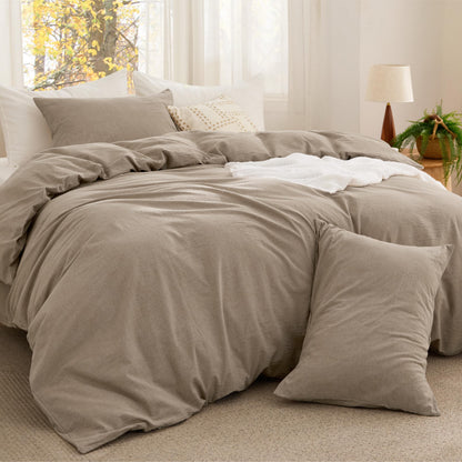 Cotton Comforter Set with Soft Microfiber Fill, 3 Pieces