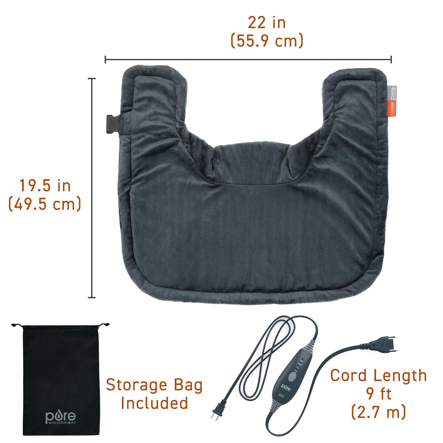 Far Infrared Neck & Shoulder Heating Pad with 4 Heat Settings