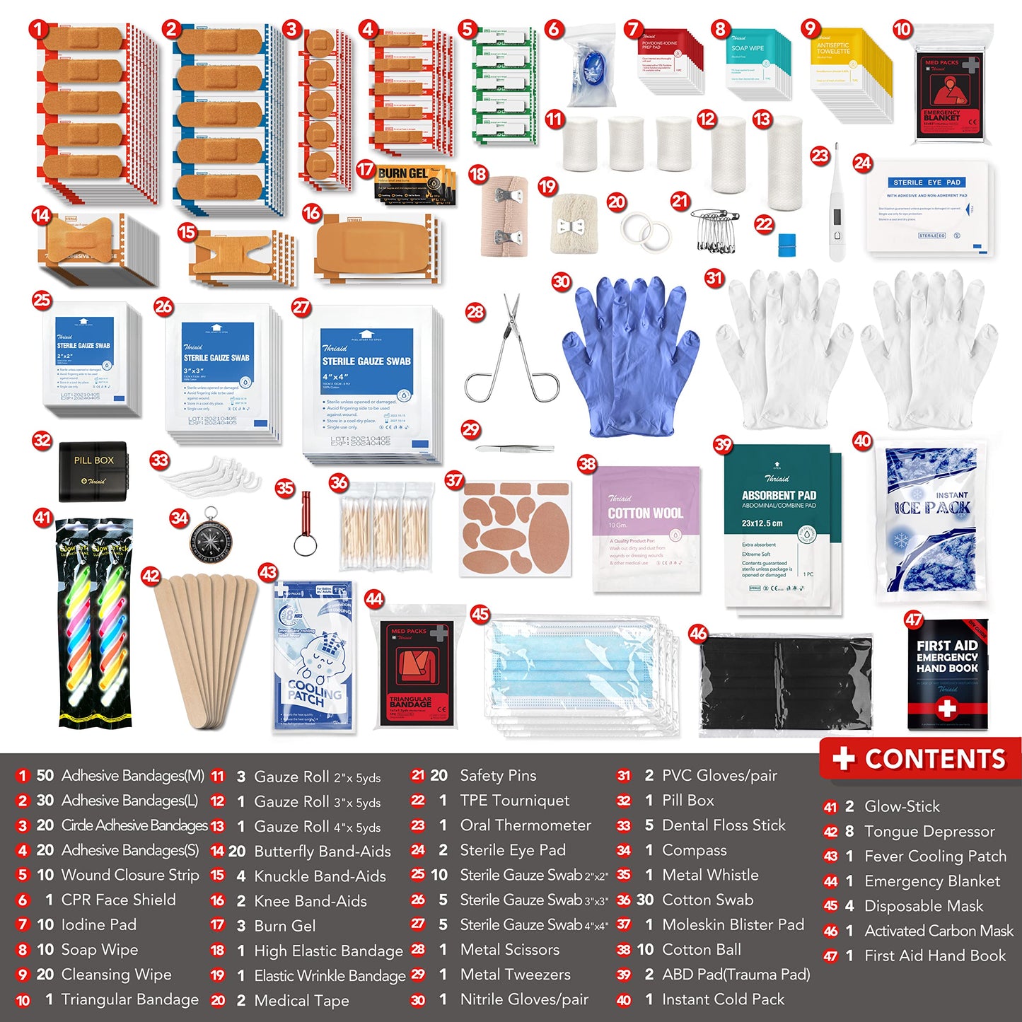 330-Piece Waterproof First Aid Kit for Home, Travel & Outdoor Emergencies