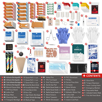 330-Piece Waterproof First Aid Kit for Home, Travel & Outdoor Emergencies