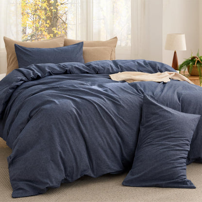 Cotton Comforter Set with Soft Microfiber Fill, 3 Pieces